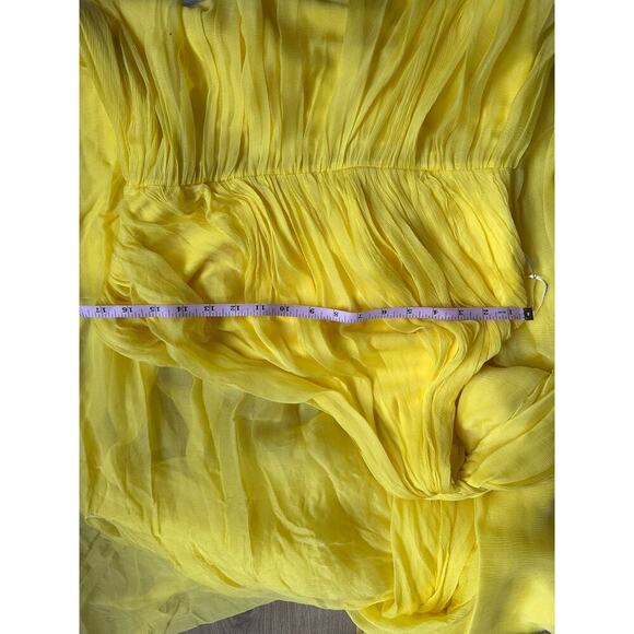 NEW NWT Maria Lucia Hohan Silk Crepon Gown Yellow size 10 - Picture 11 of 12